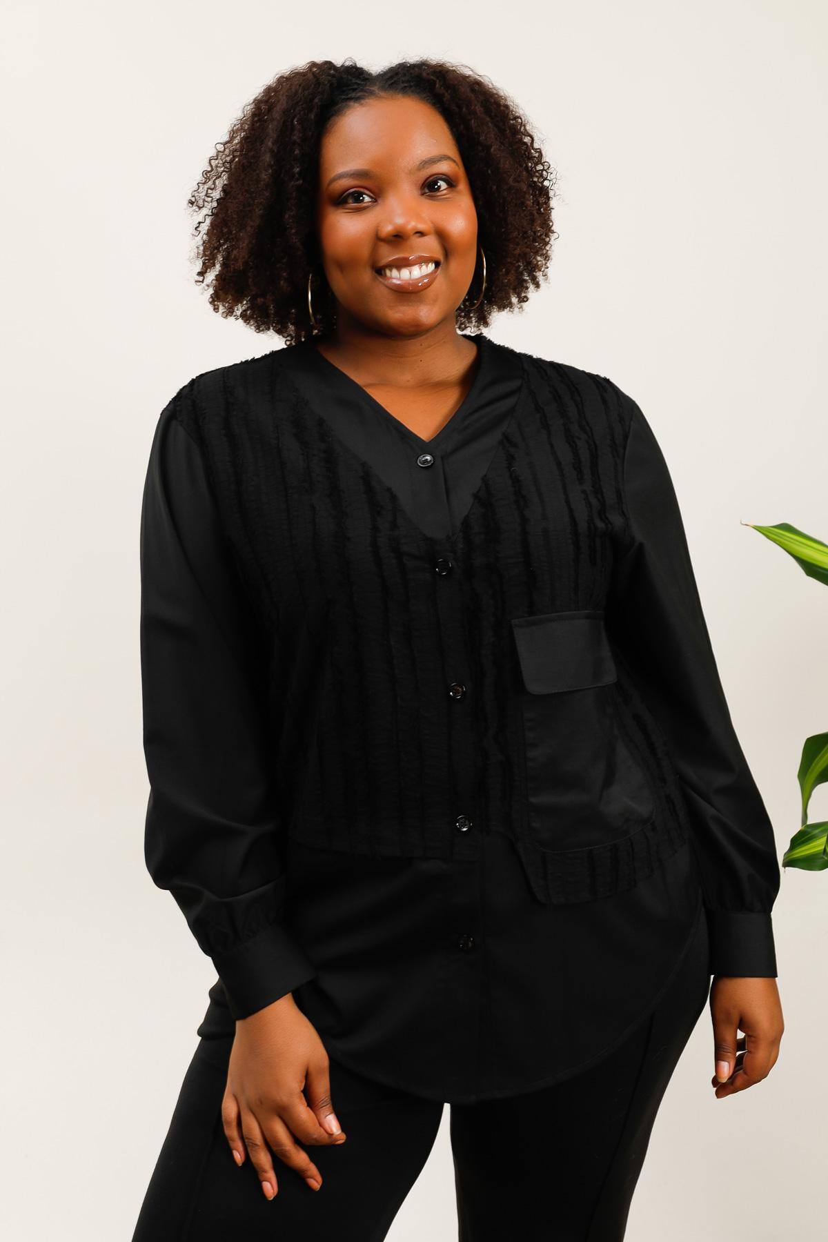 Plus size blouse i Stor Storlek