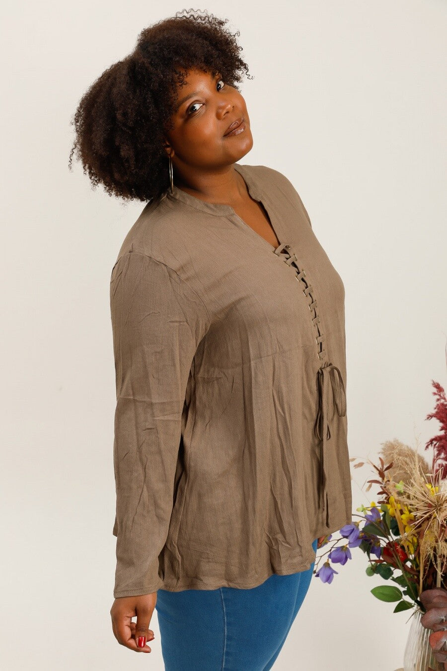 Plus size blouse i Stor Storlek