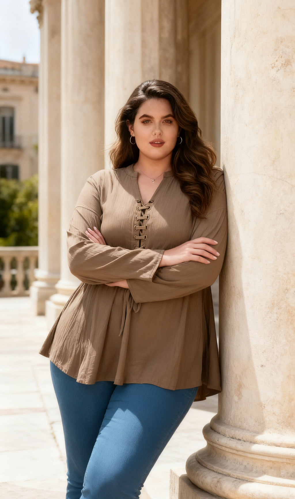 Plus size blouse i Stor Storlek