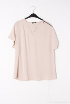Plus Size Blouse there is zips on shoulder