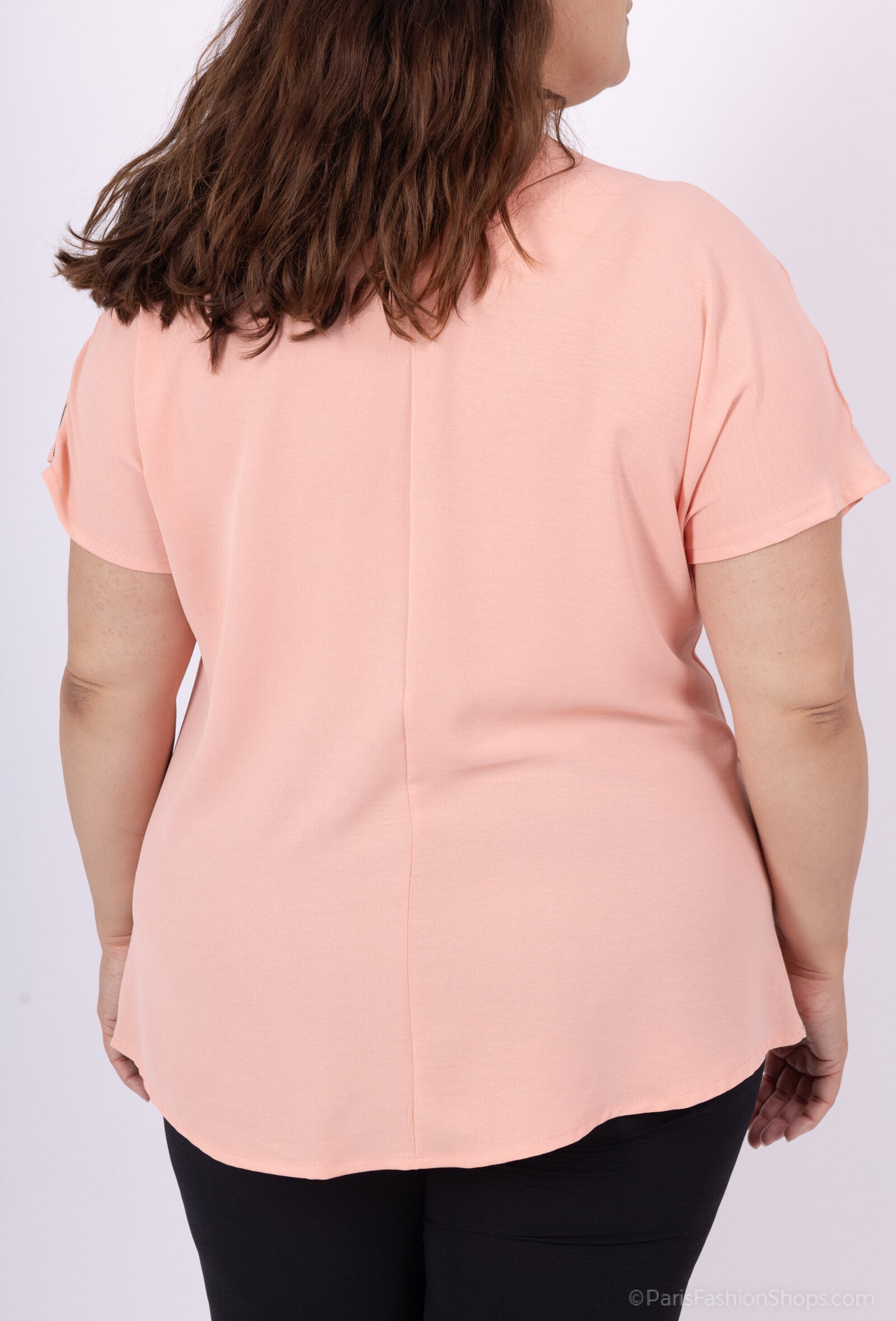 Plus Size Blouse med Dragkedjor på Axel