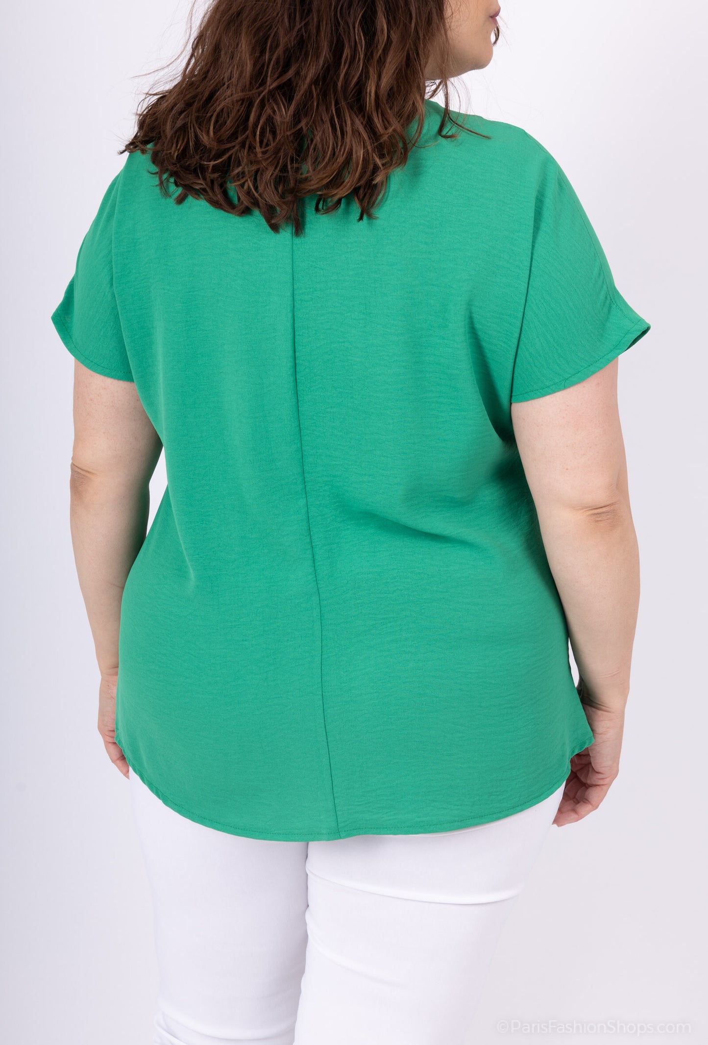 Plus Size Blus med Dragkedjor på Axlar