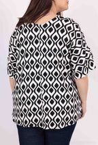 Plus Size Blus med Öppen Ärmar