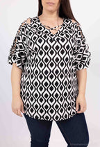 Plus Size Blus med Öppen Ärmar
