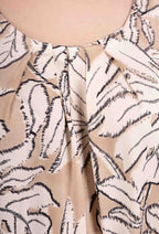 Plus Size Blus med Knytning och Tryck