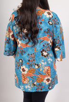 Plus Size Blus med V-ringning och Bat Ärmar