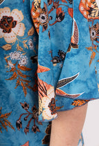 Plus Size Blus med V-ringning och Bat Ärmar