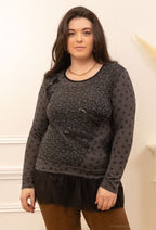 Plus Size Printed blouse with ruffles