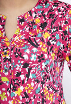 Plus Size V-neck Mönstrad Blus