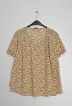 Plus Size V-ringad tryckt blus