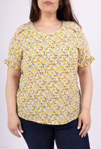 Plus Size Printed V-neck blouse