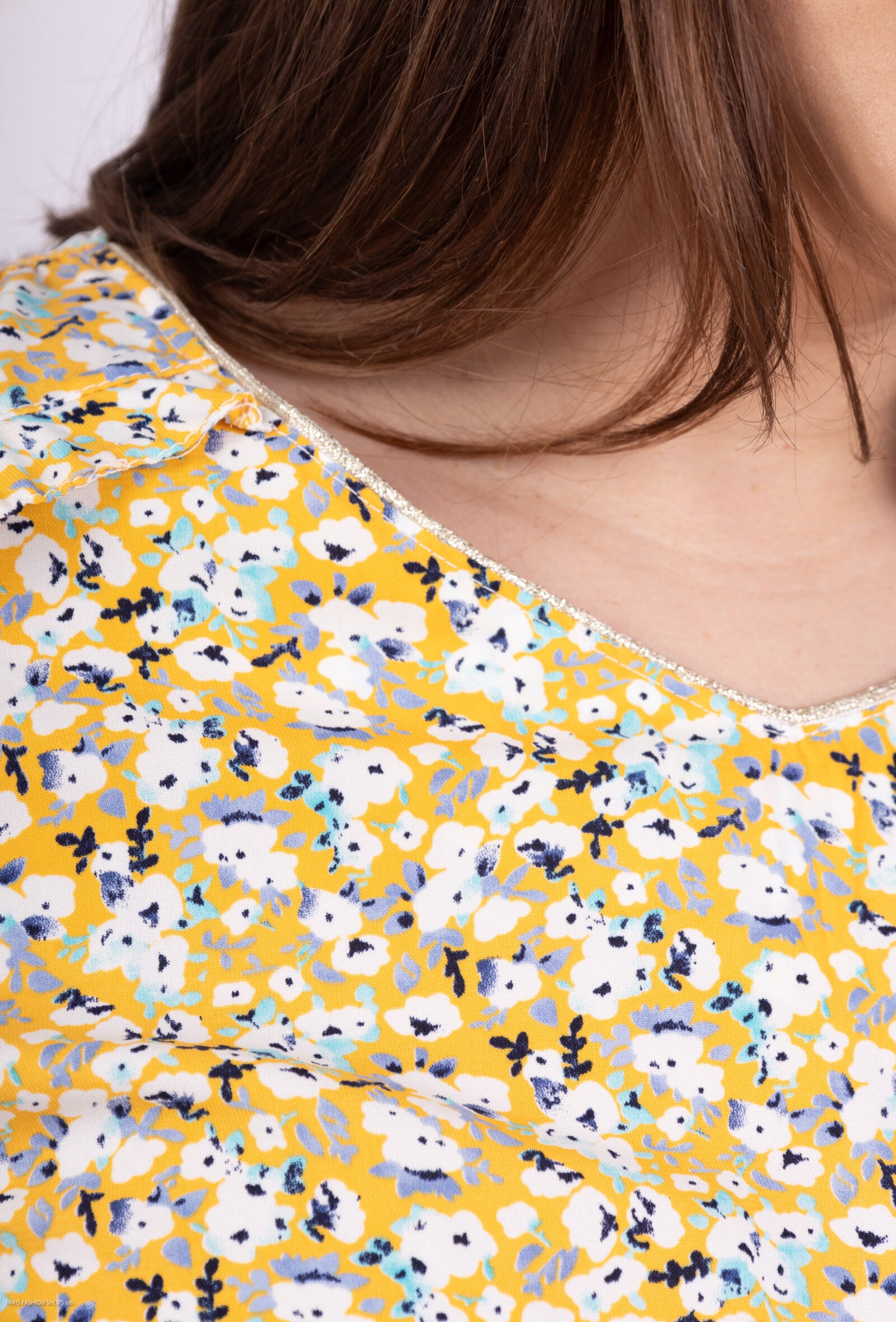 Plus Size Printed V-neck Blouse