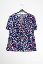 Plus Size V-neck Mönstrad Blus