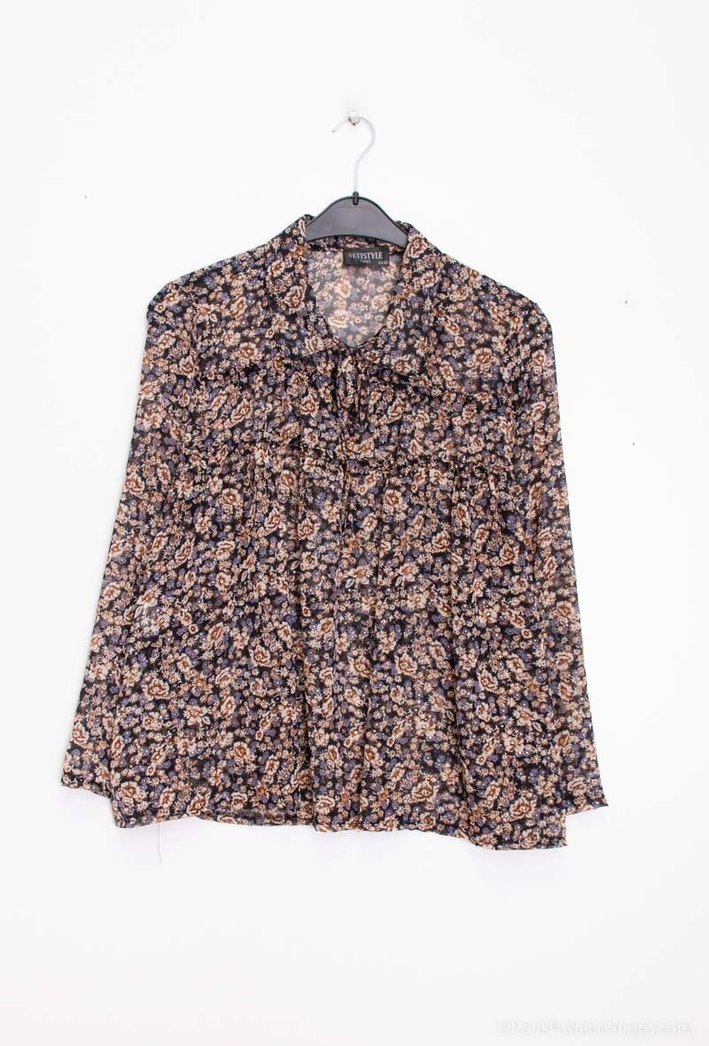 Plus Size Two-piece voile printed blouse