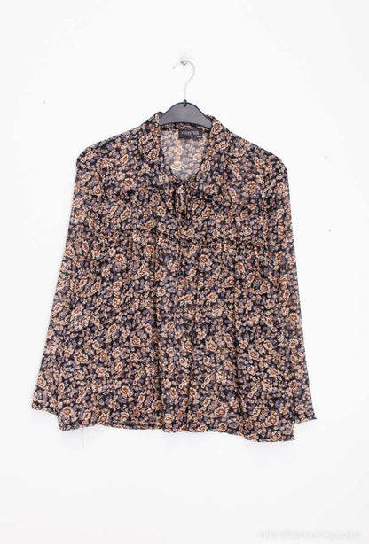 Plus Size Two-piece voile printed blouse