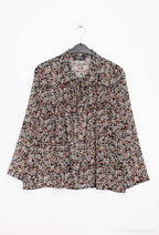 Plus Size Two-piece voile printed blouse