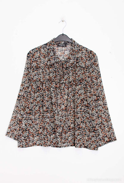 Plus Size Tvådelad Voile Tryckt Blus