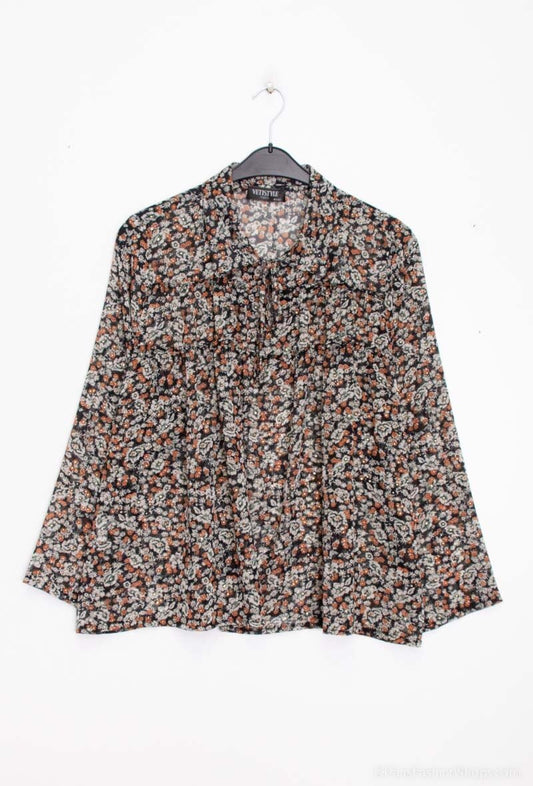 Plus Size Tvådelad Voile Tryckt Blus