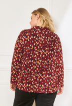 Plus Size Mönstrad Blus