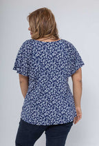 Plus Size Blus med Rynkade Ärmar