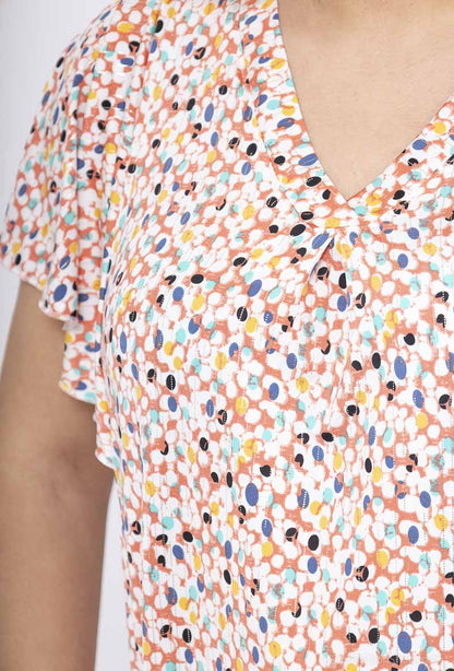 Plus Size Blus med Rynkade Ärmar