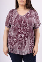 Plus Size Printed veil blouse doubled