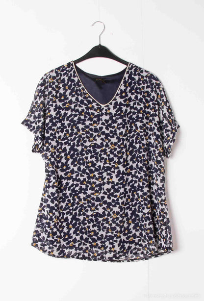 Plus Size Printed veil blouse doubled