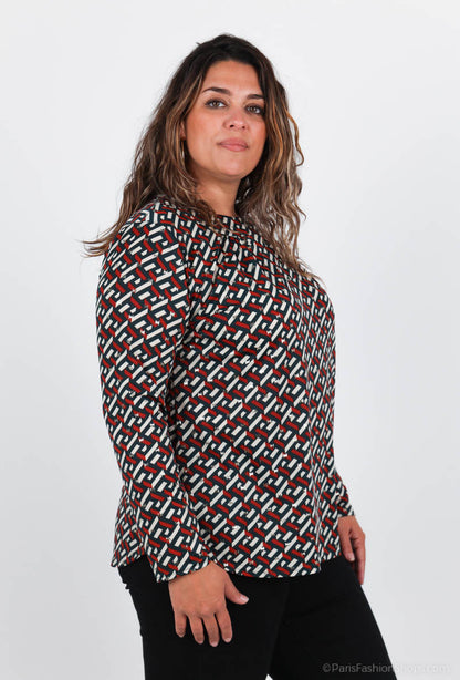 Plus Size Printed Blouse