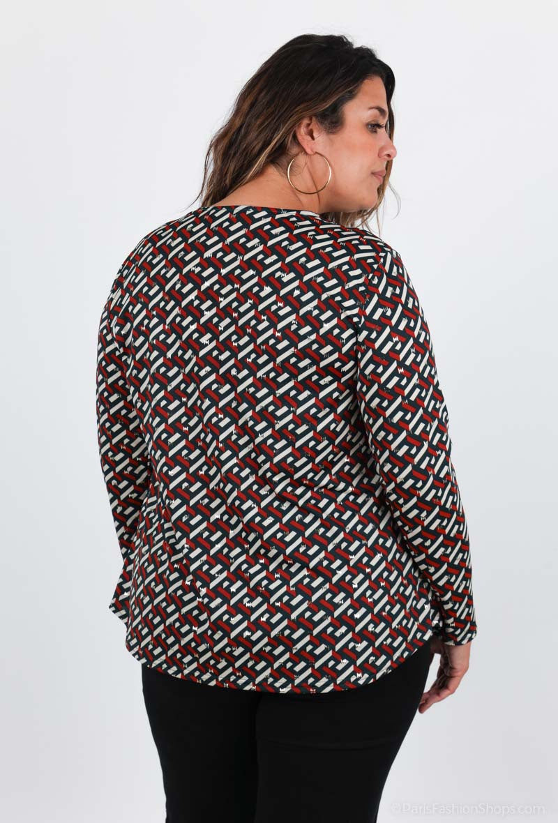 Plus Size Printed Blouse