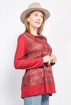 Plus Size Tryckt Blus