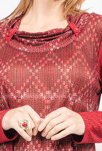 Plus Size Tryckt Blus