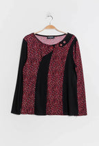 Plus Size Tryckt Blus med Leopardmönster