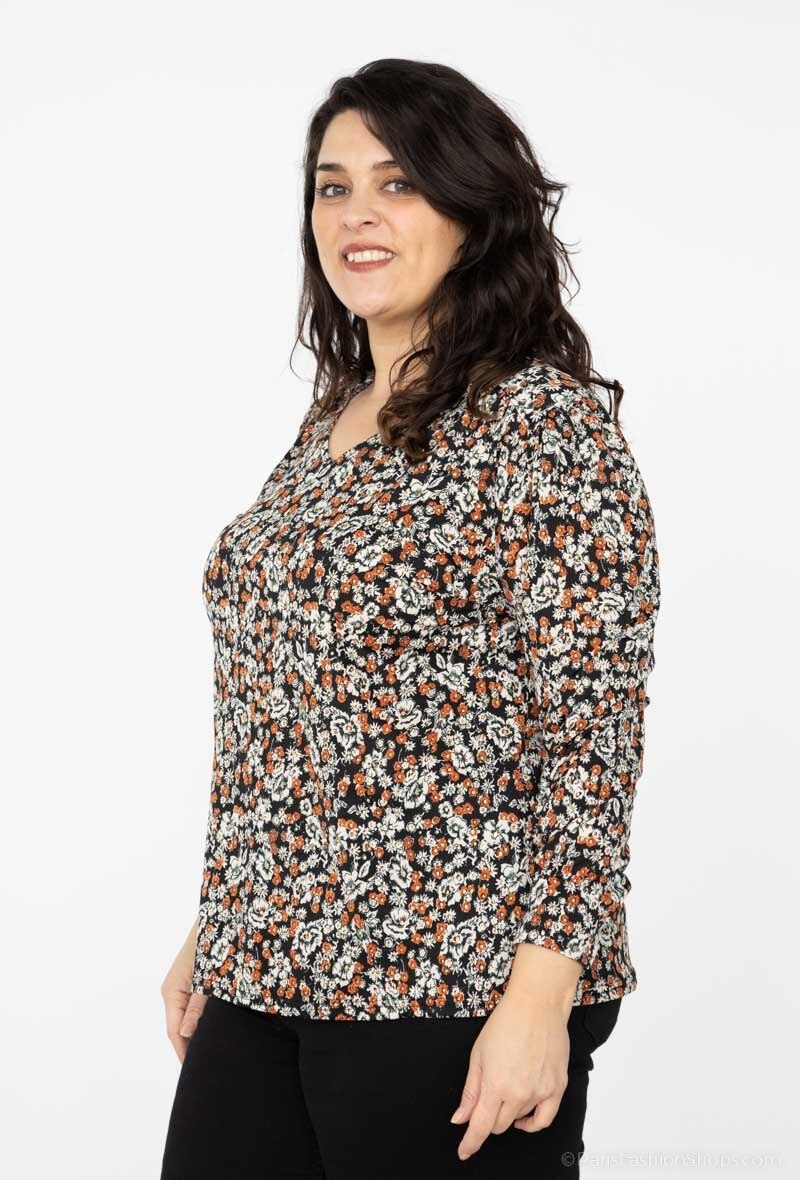 Plus Size Tryckt T-shirt för Eleganta Kvinnor
