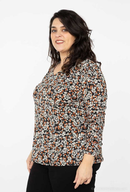 Plus Size Tryckt T-shirt för Eleganta Kvinnor