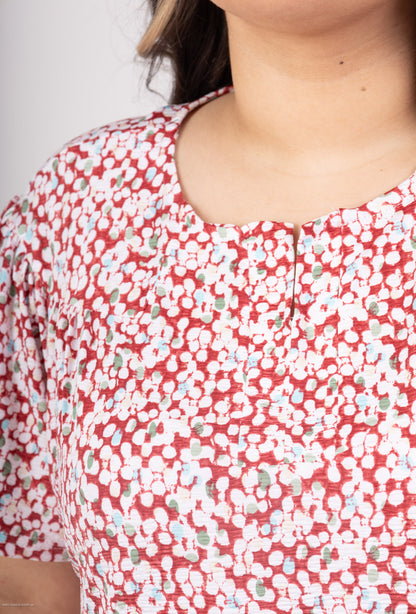 Plus Size Tryckt Blus