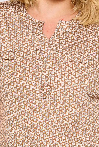 Plus Size Printed Blouse för Styla Damer