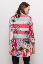 Plus Size Mönstrad Blus med Volanger