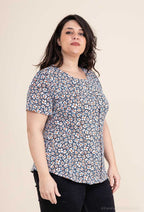 Plus Size Mönstrad Blus för Kvinnor