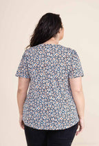 Plus Size Mönstrad Blus för Kvinnor