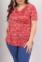 Plus Size Mönstrad Blus