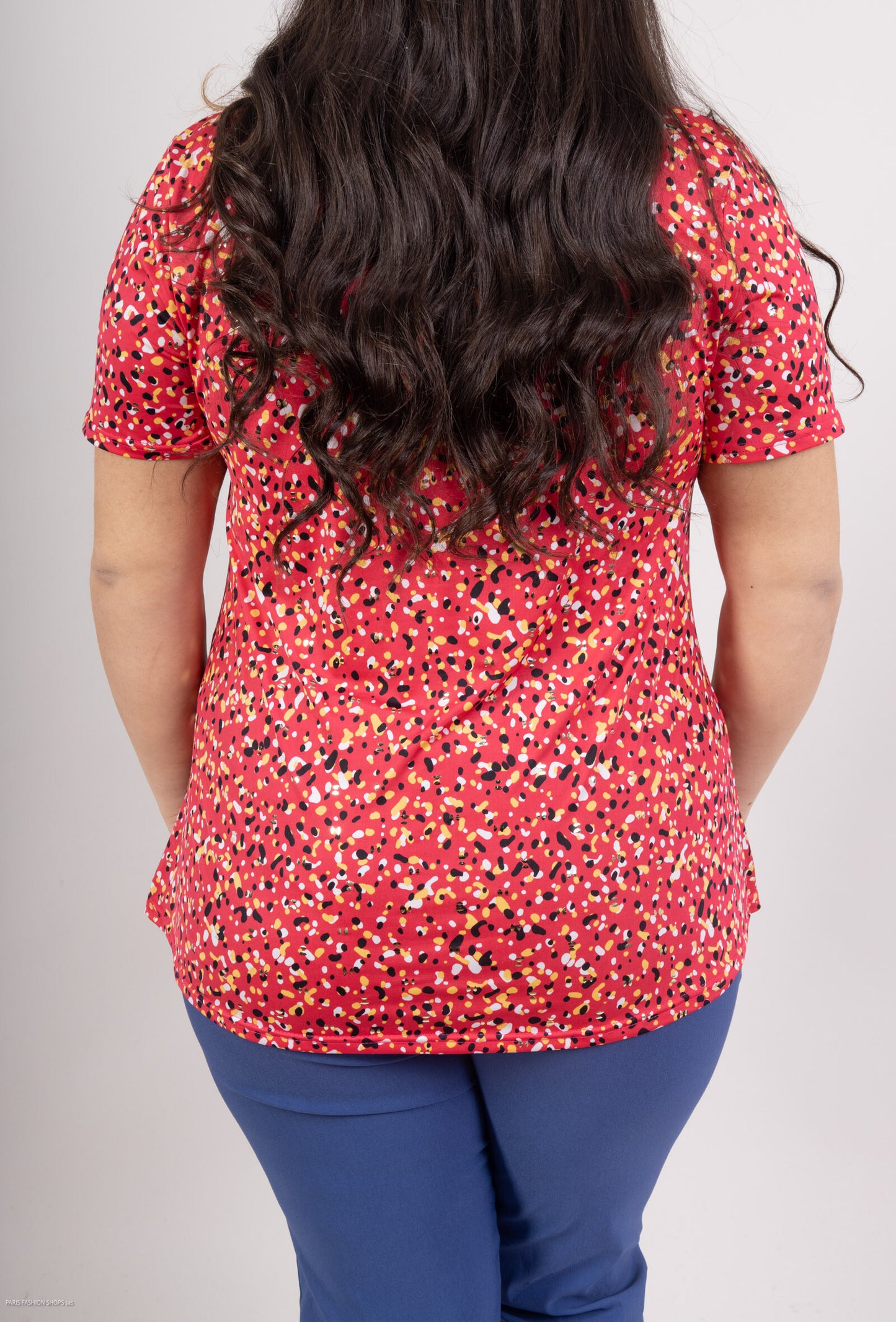Plus Size Tryckt Blus