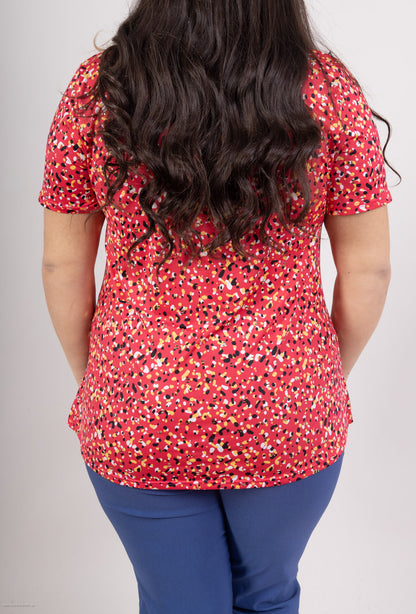 Plus Size Tryckt Blus