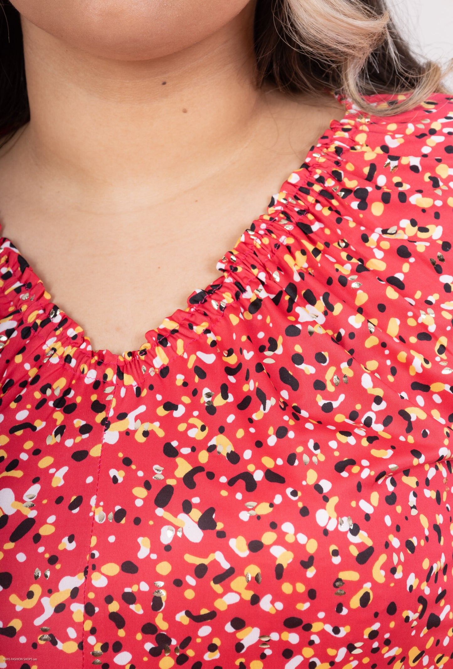 Plus Size Tryckt Blus