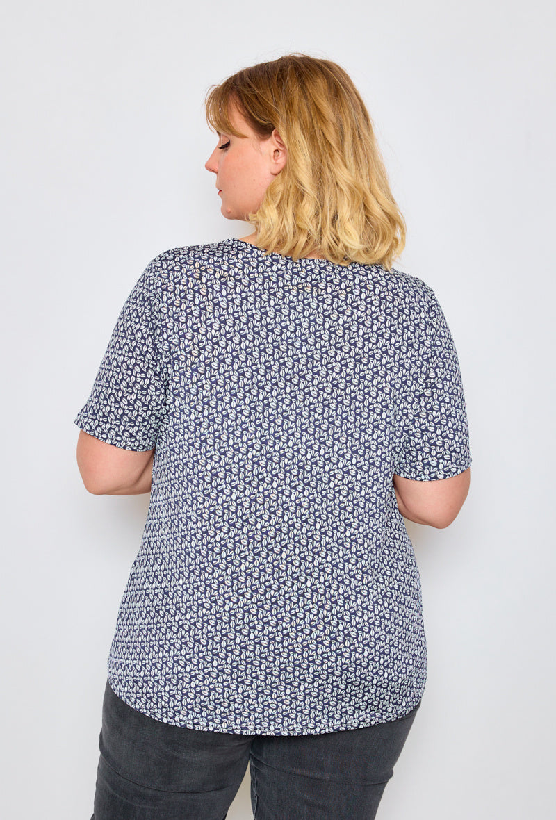 Plus Size Printed Blouse för Styla Damer
