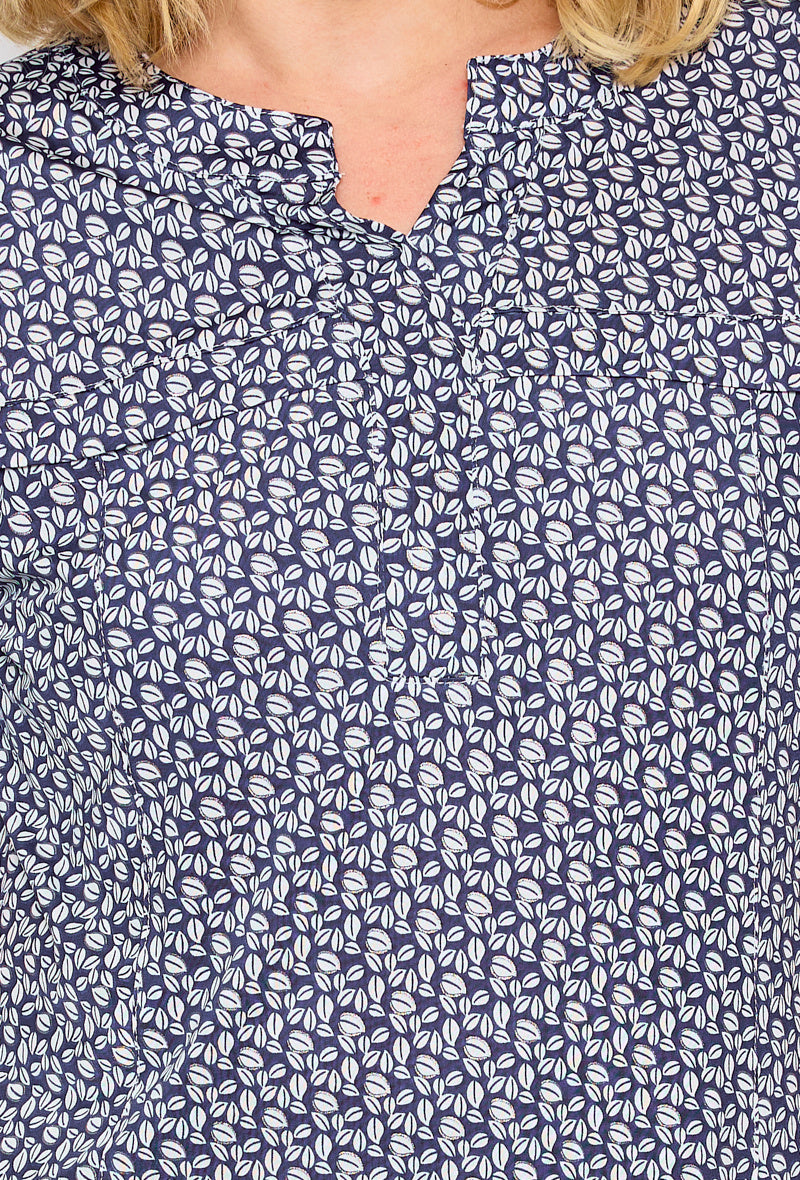 Plus Size Printed Blouse för Styla Damer