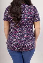 Plus Size Mönstrad Blus