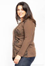 Plus Size Tryckt Blus