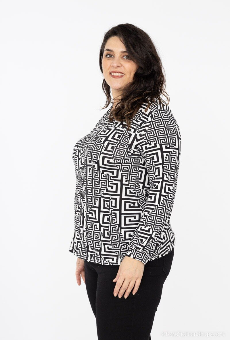 Plus Size Printed Blouse för Stiliga Kvinnor