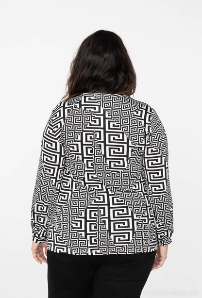 Plus Size Printed Blouse för Stiliga Kvinnor