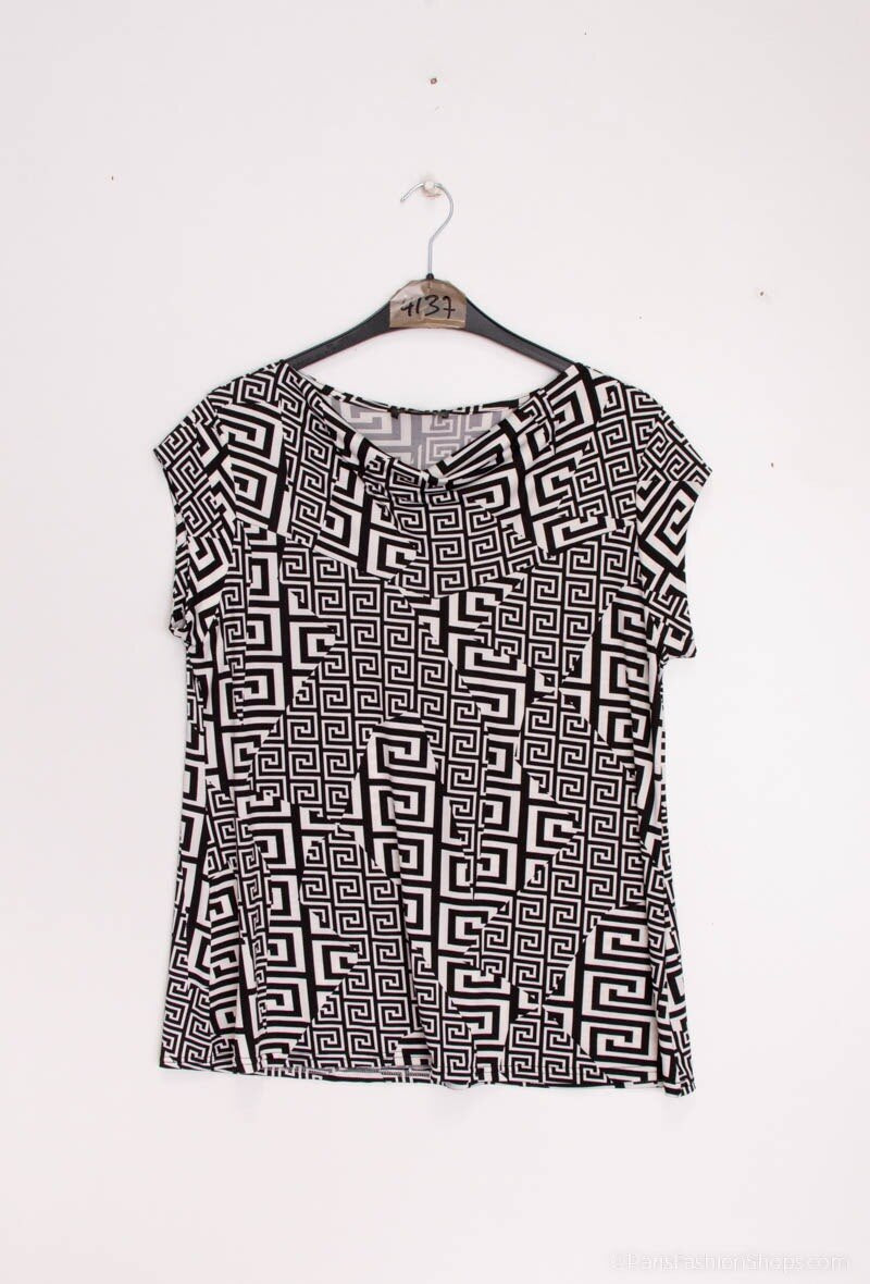 Plus Size Mönstrad Blus